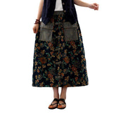 Falda vaquera con bolsillo grande y solapa